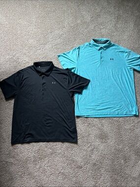 Two under armour short sleeve polo shirts men’s size XXL